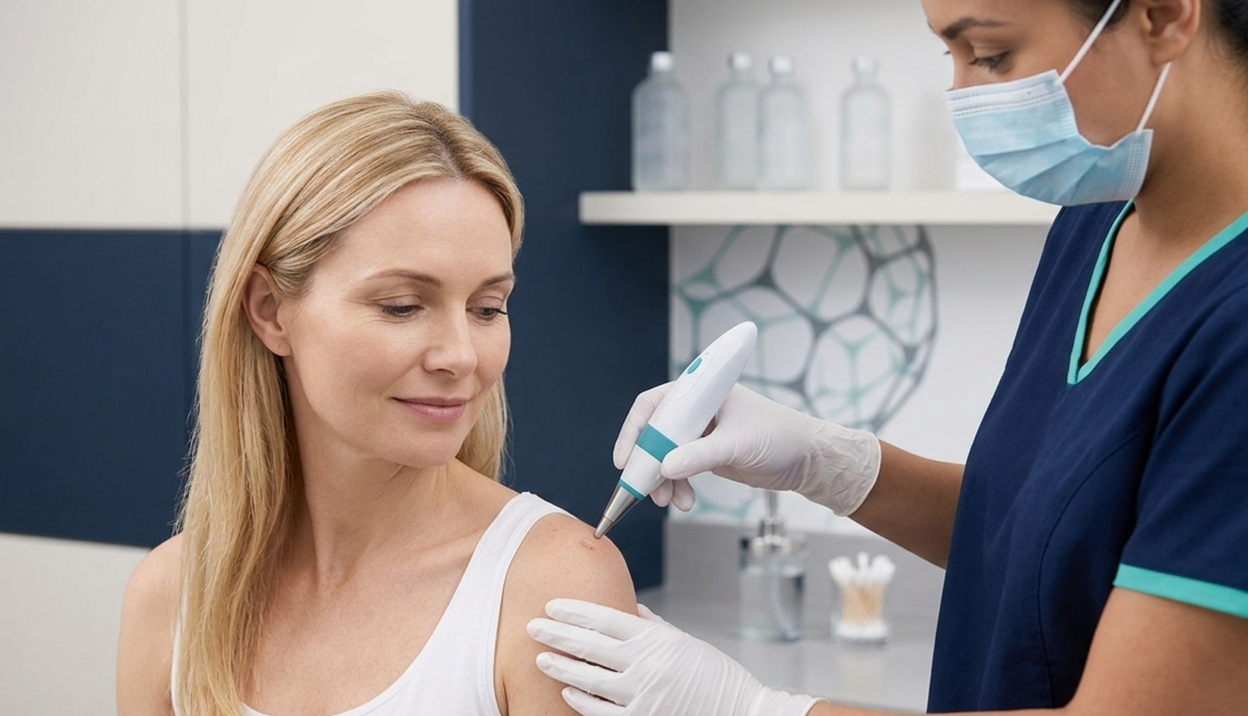 Illustration representing the benefits of a calm and considered approach to skin care